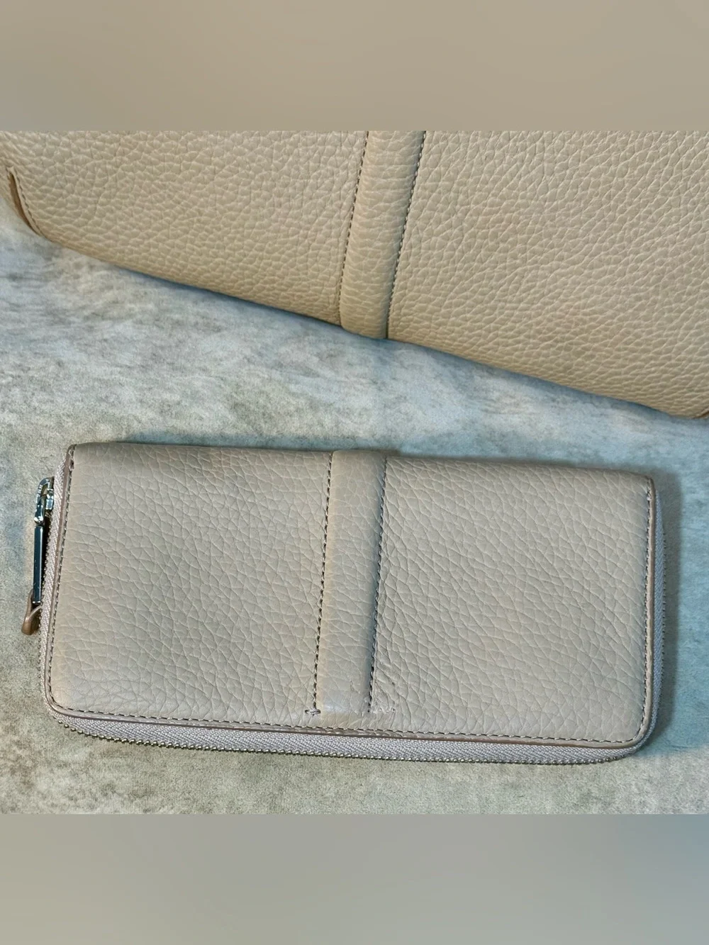 Cole Haan Leather Hobo Bag and Wallet Set - Classic Beige